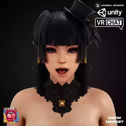 EXCLUSIVE EDITION RIGGED CHARACTER NYOTENGU - QUEEN OF BURLESQUE Low-poly 3D model