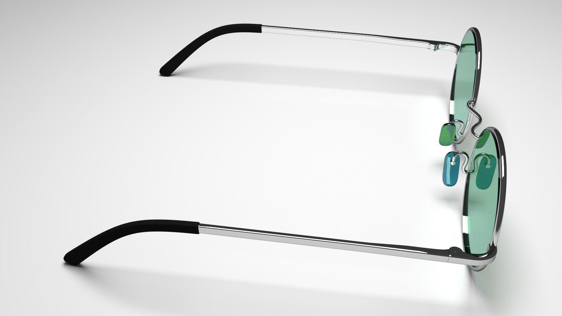 Sunglasses round with lenses 3D model_4