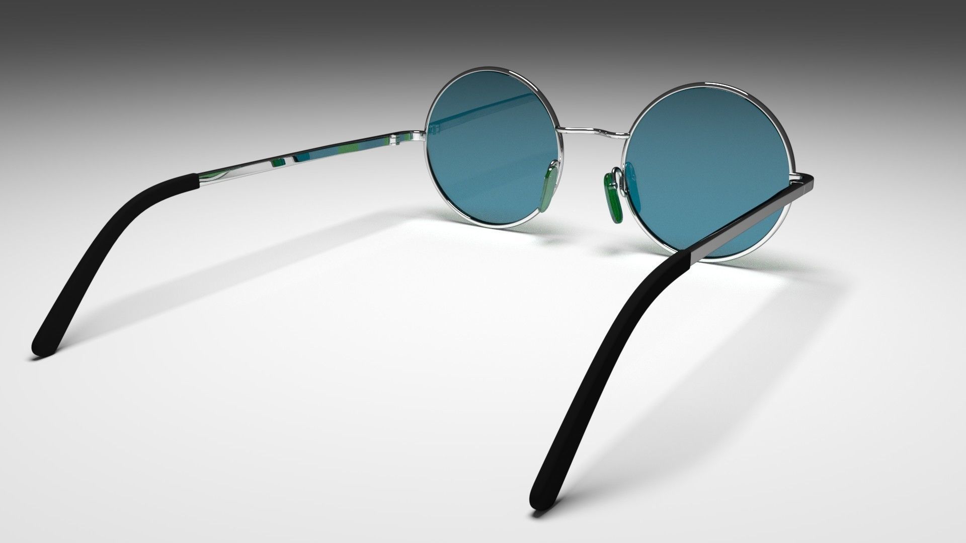 Sunglasses round with lenses 3D model_3