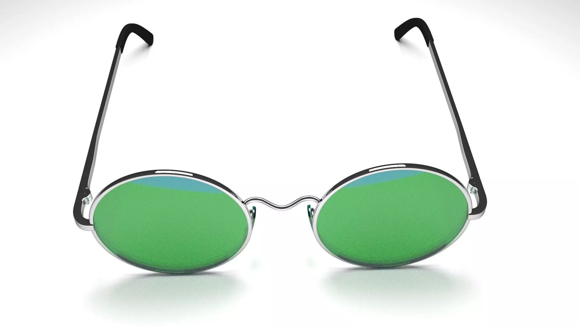 Sunglasses round with lenses 3D model_0