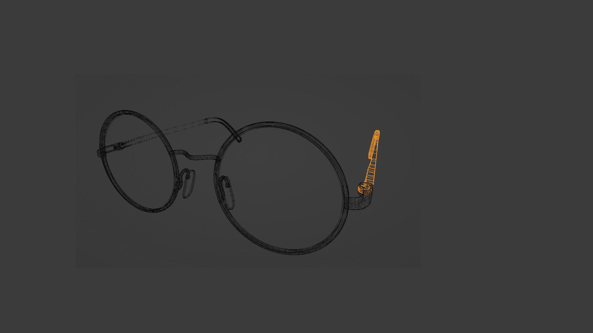 Sunglasses round with lenses 3D model_5