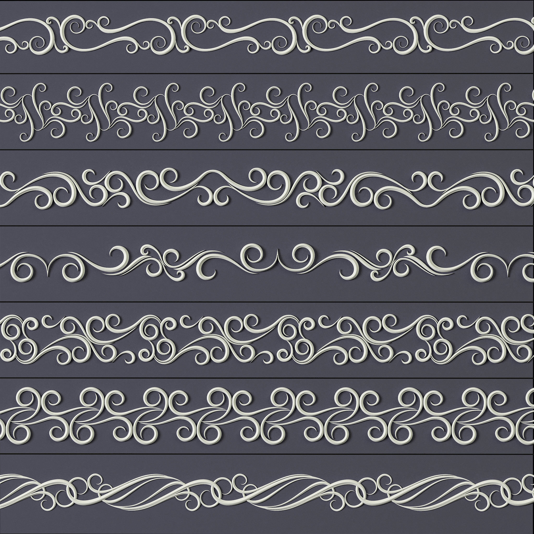 407 Floral Ornament Brushes 4K Alphas and 3D Models- VOL 02 3D model_26