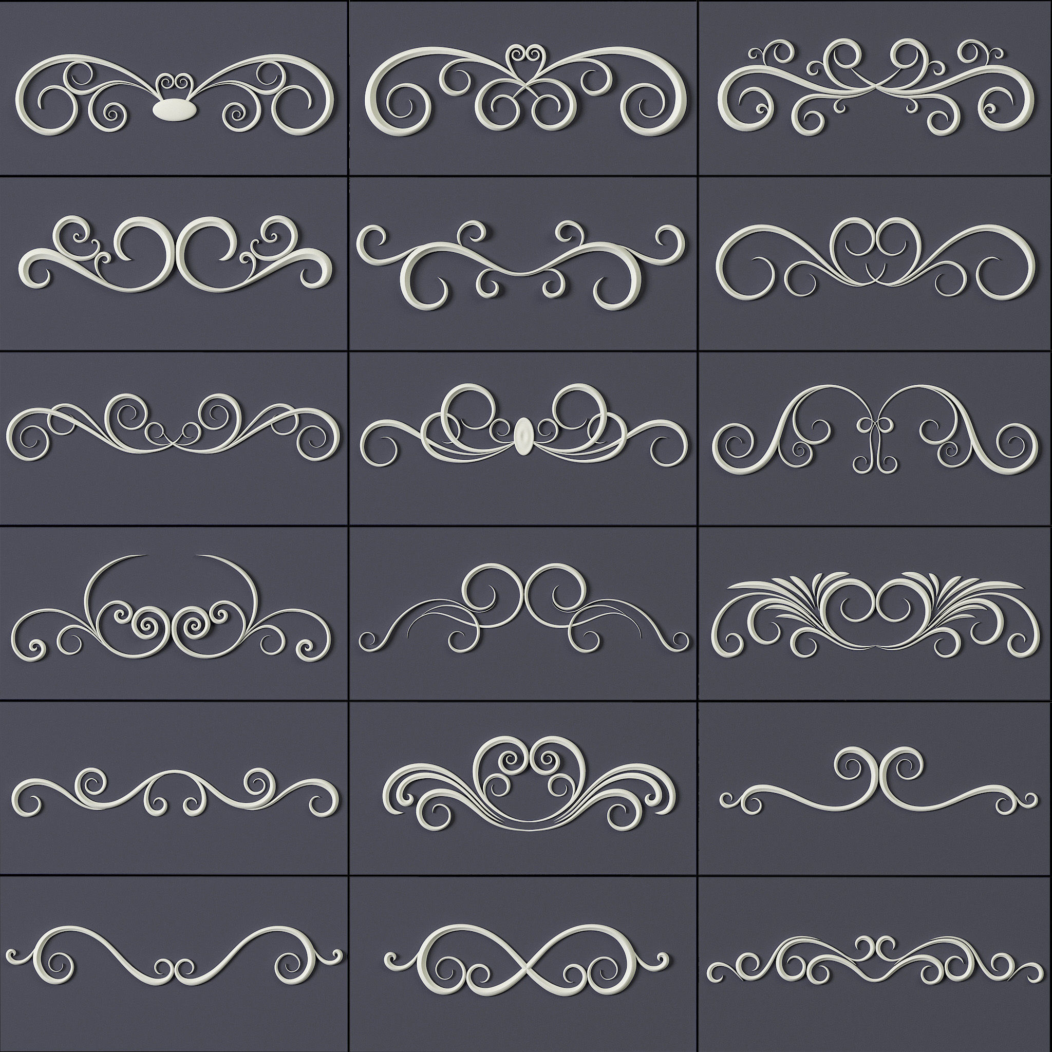 407 Floral Ornament Brushes 4K Alphas and 3D Models- VOL 02 3D model_18