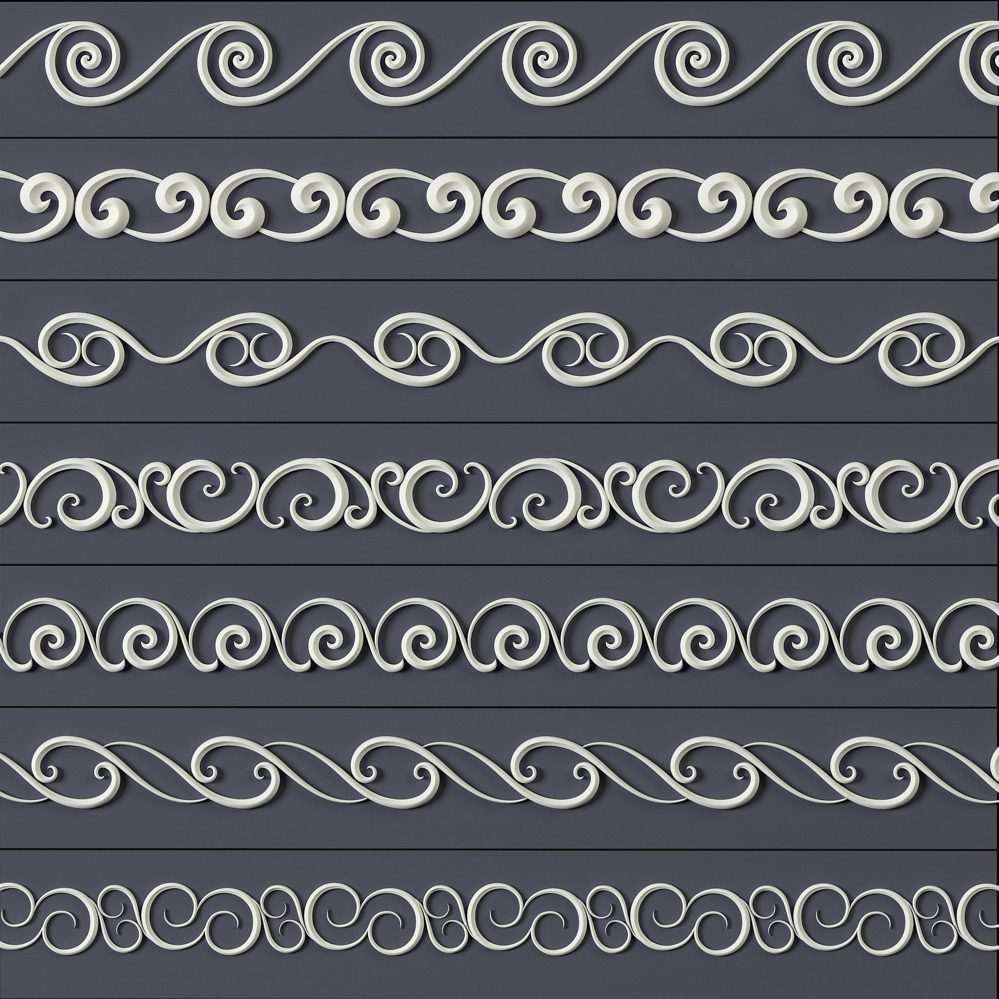 407 Floral Ornament Brushes 4K Alphas and 3D Models- VOL 02 3D model_20