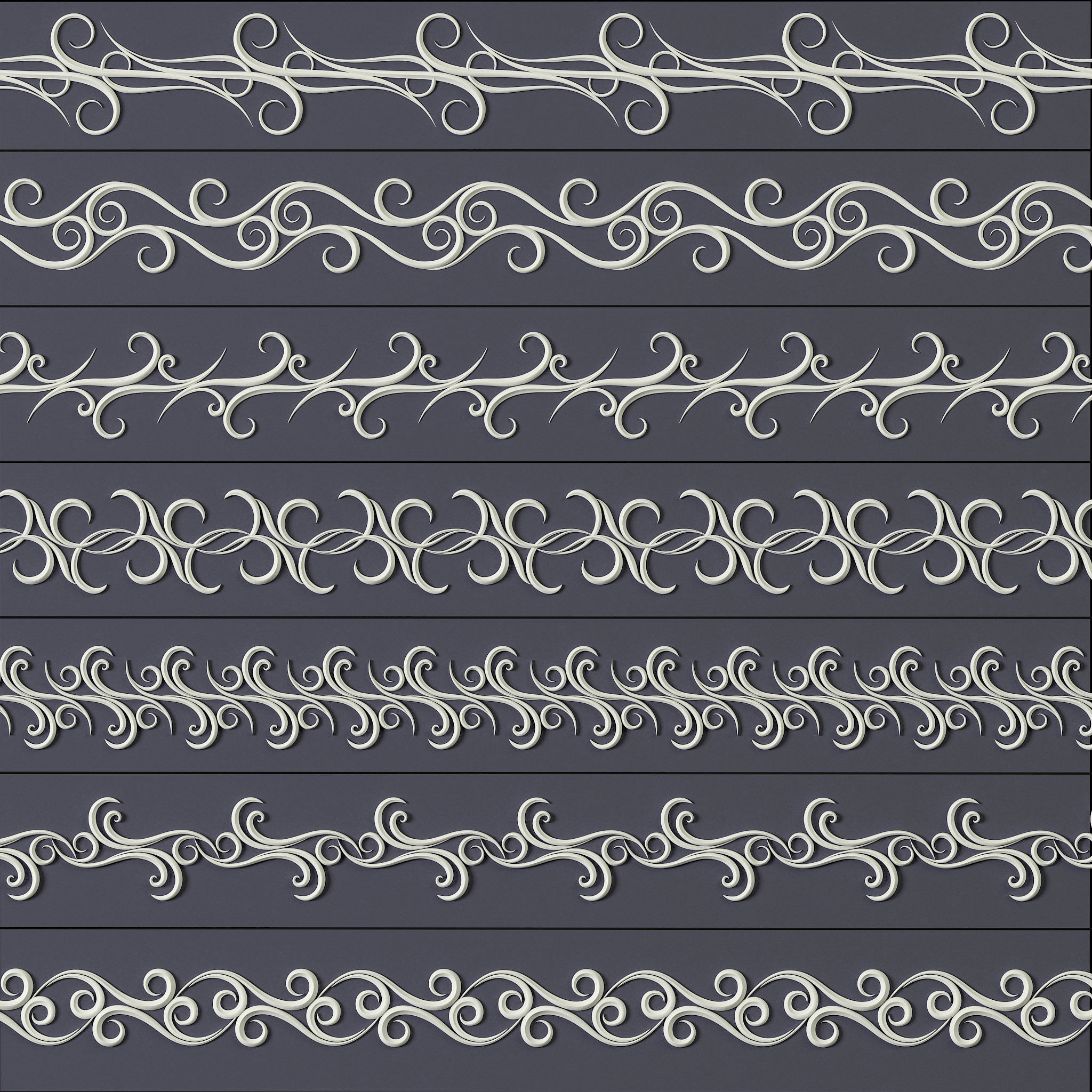 407 Floral Ornament Brushes 4K Alphas and 3D Models- VOL 02 3D model_27