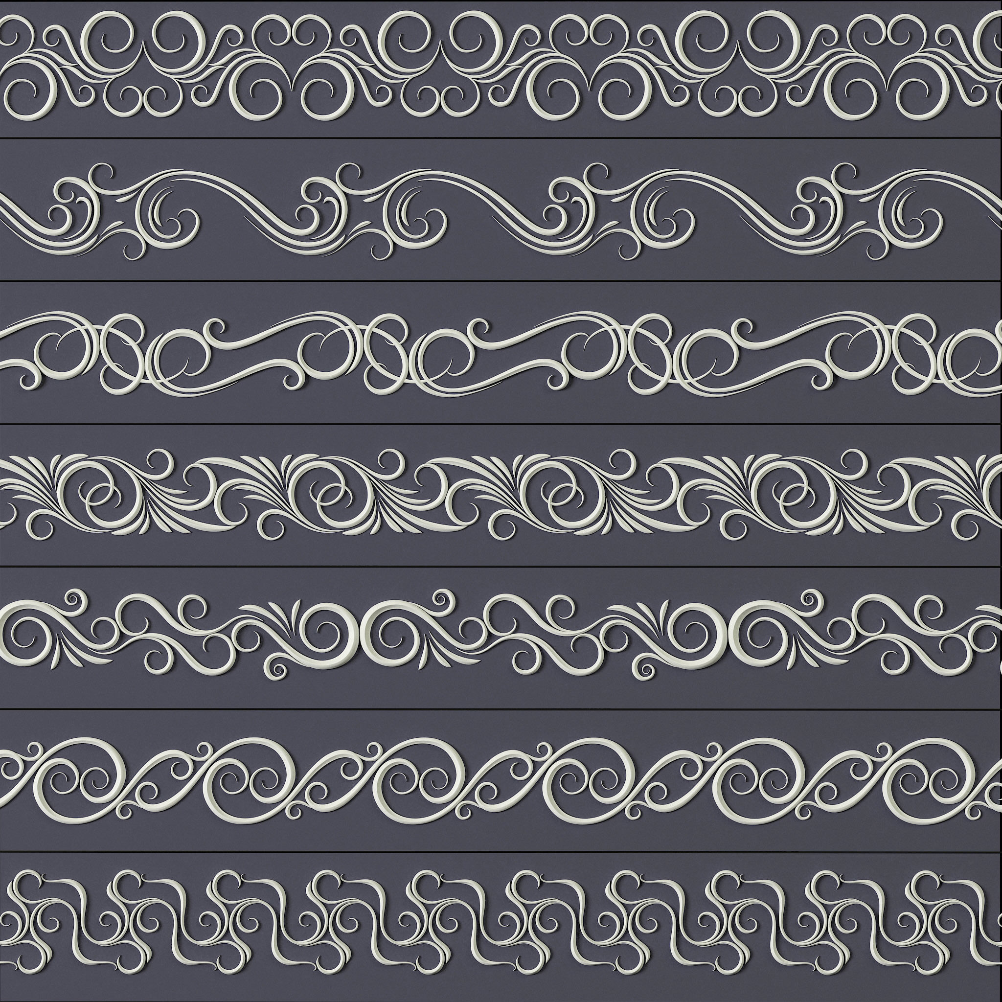 407 Floral Ornament Brushes 4K Alphas and 3D Models- VOL 02 3D model_29