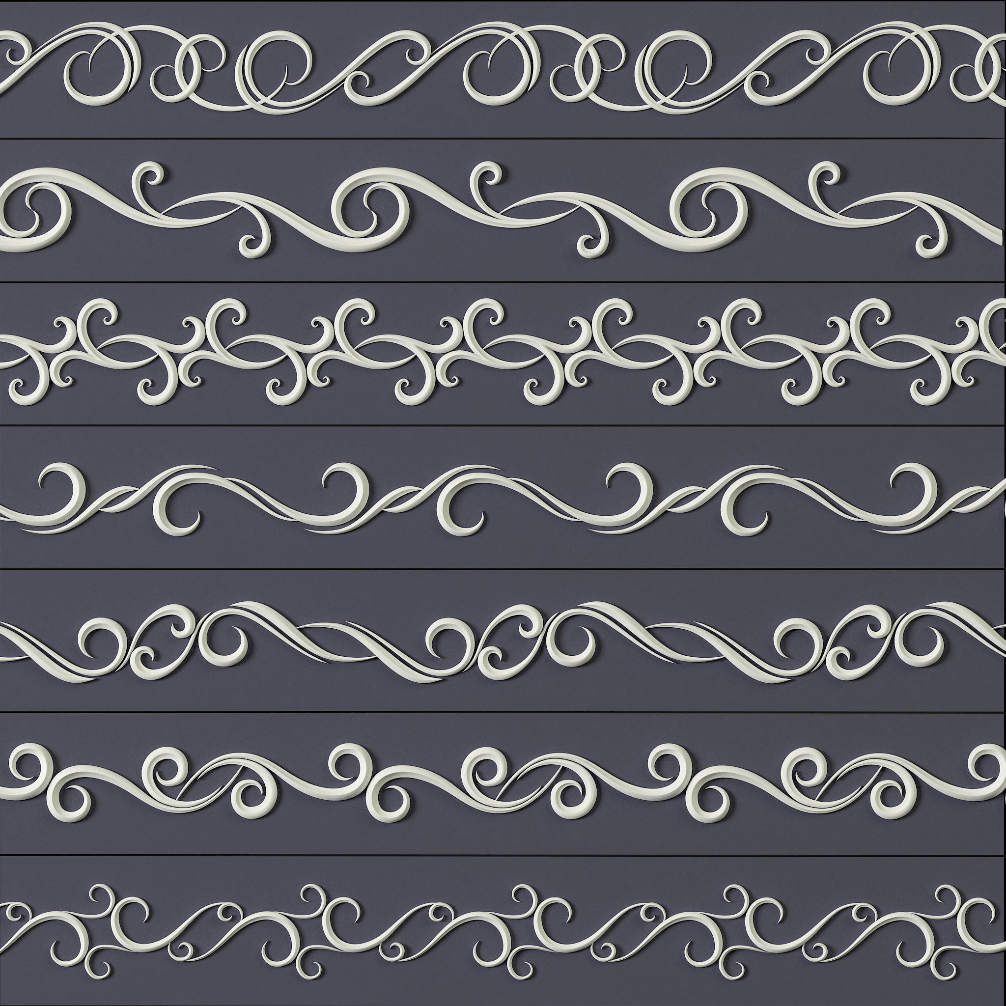 407 Floral Ornament Brushes 4K Alphas and 3D Models- VOL 02 3D model_23