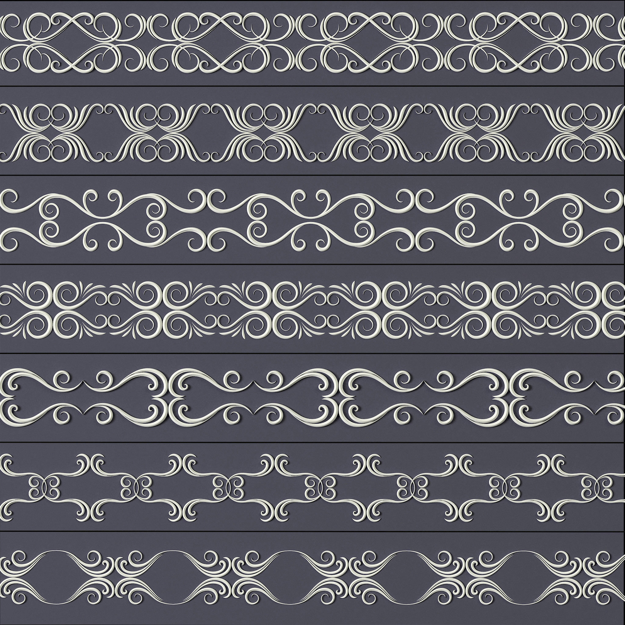 407 Floral Ornament Brushes 4K Alphas and 3D Models- VOL 02 3D model_35