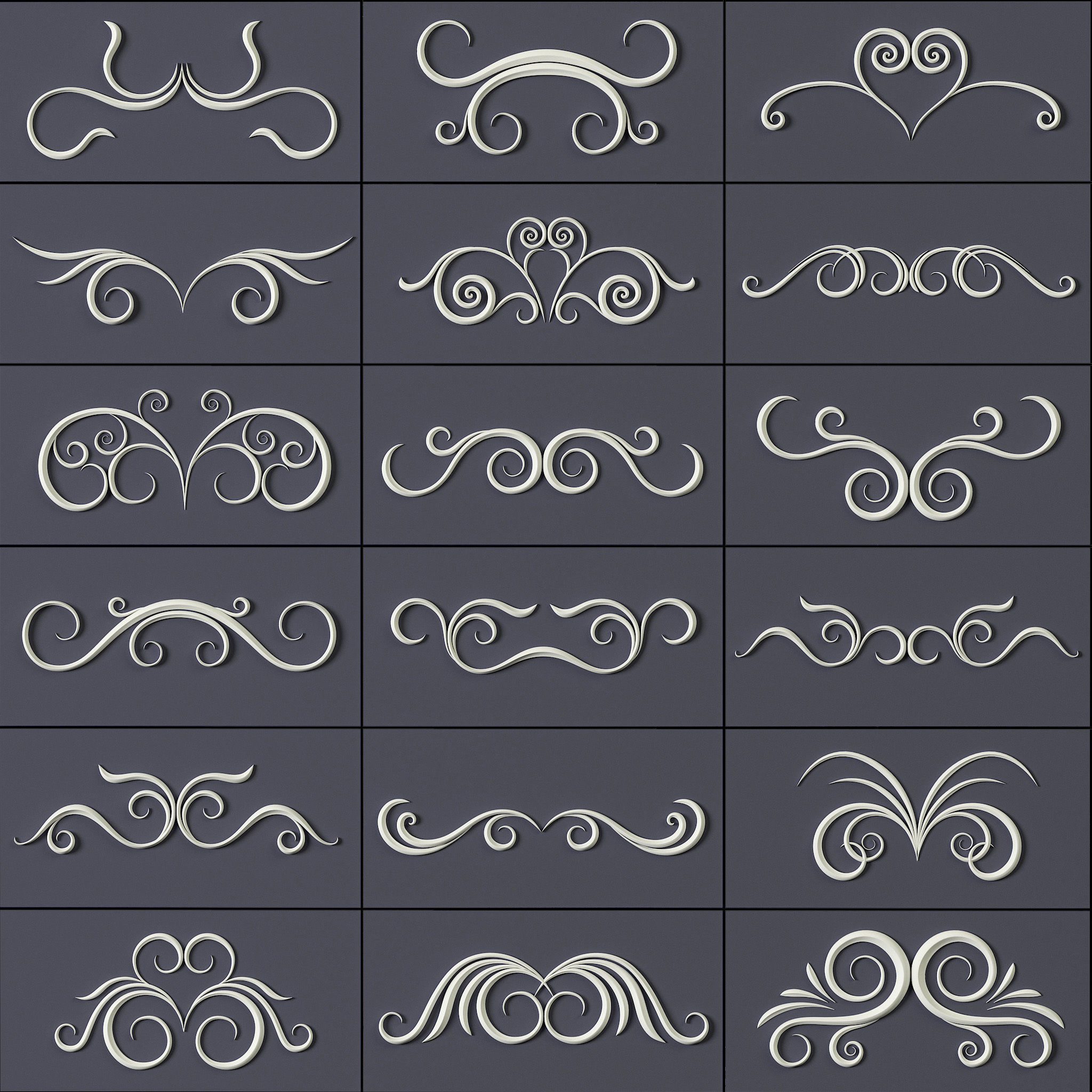 407 Floral Ornament Brushes 4K Alphas and 3D Models- VOL 02 3D model_17