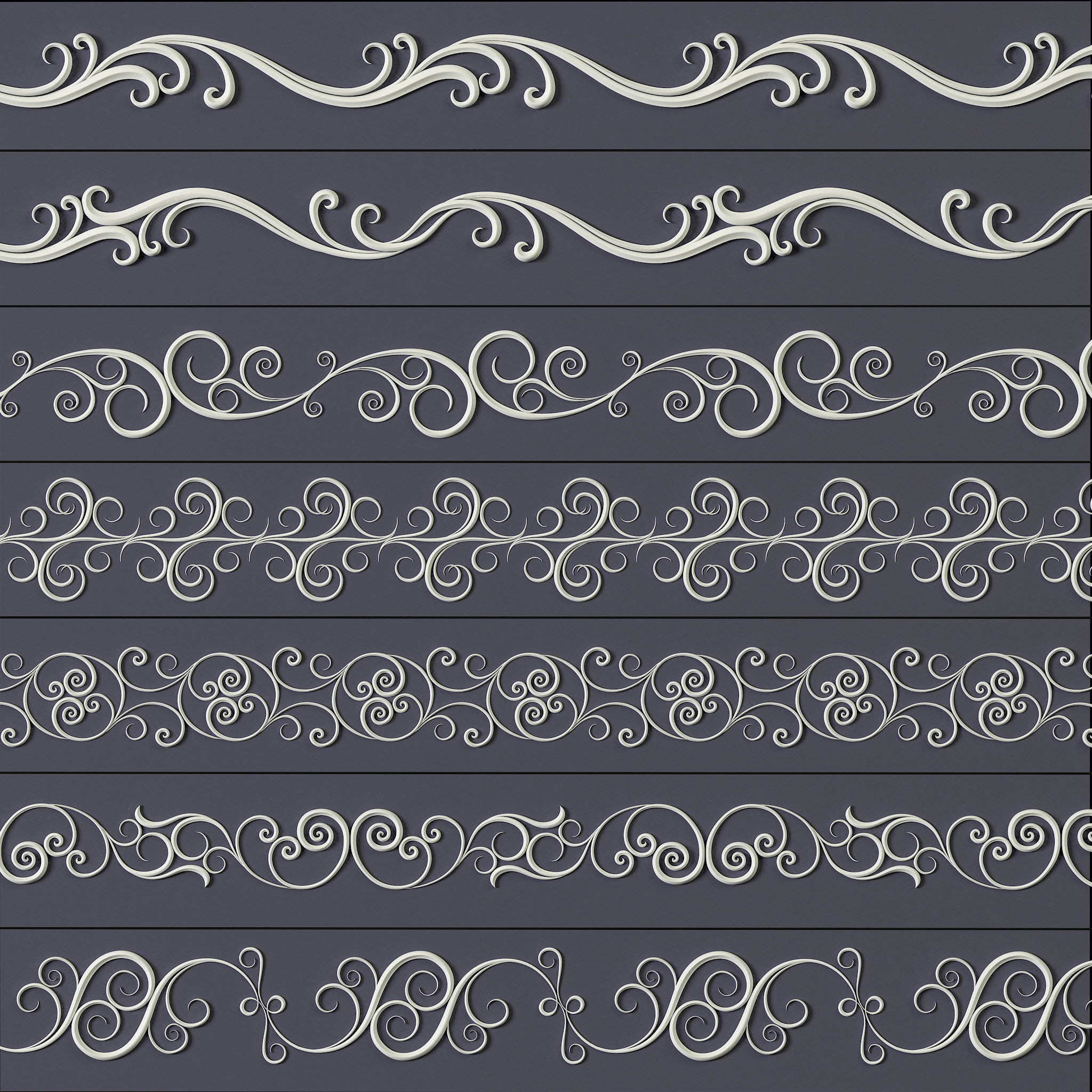 407 Floral Ornament Brushes 4K Alphas and 3D Models- VOL 02 3D model_24