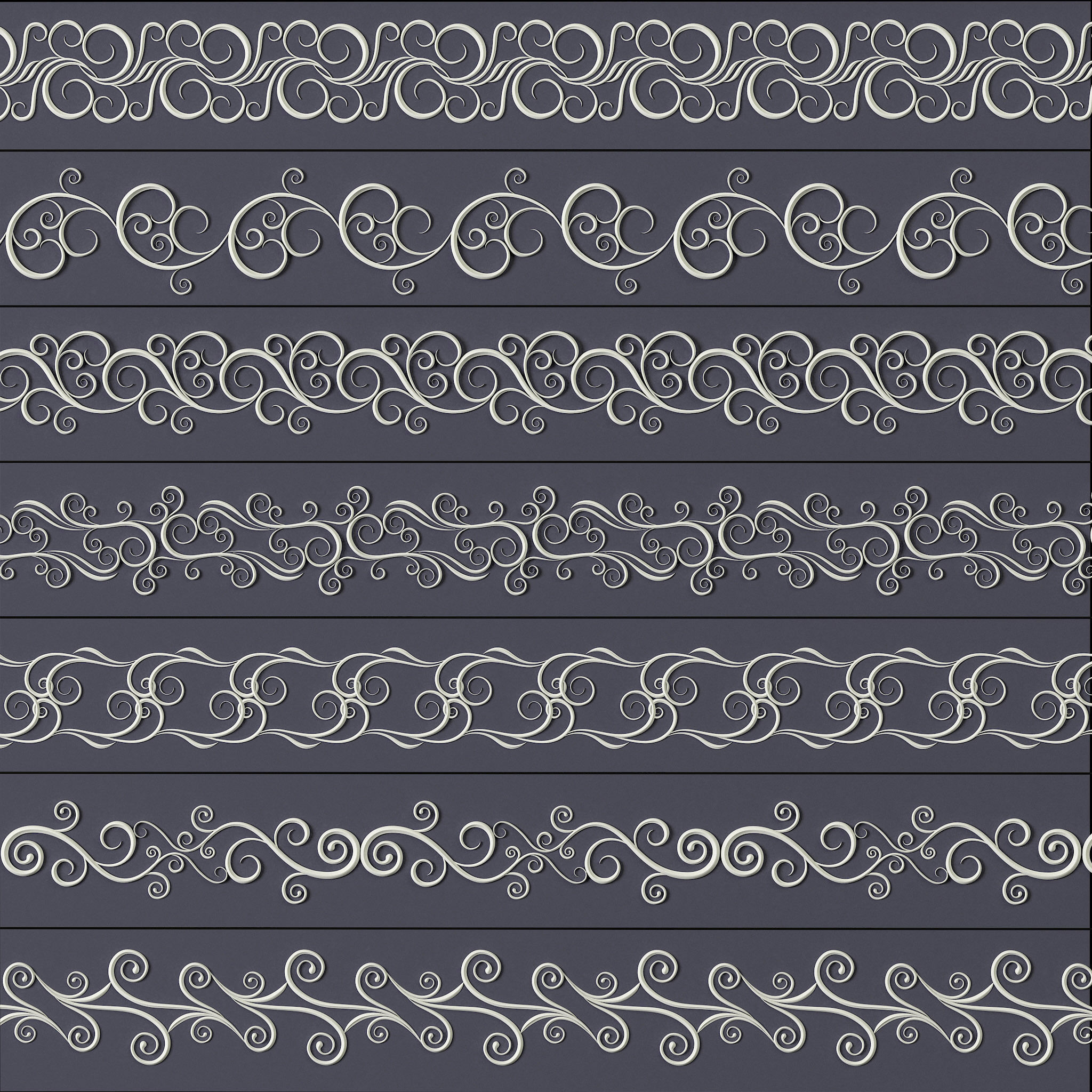 407 Floral Ornament Brushes 4K Alphas and 3D Models- VOL 02 3D model_25