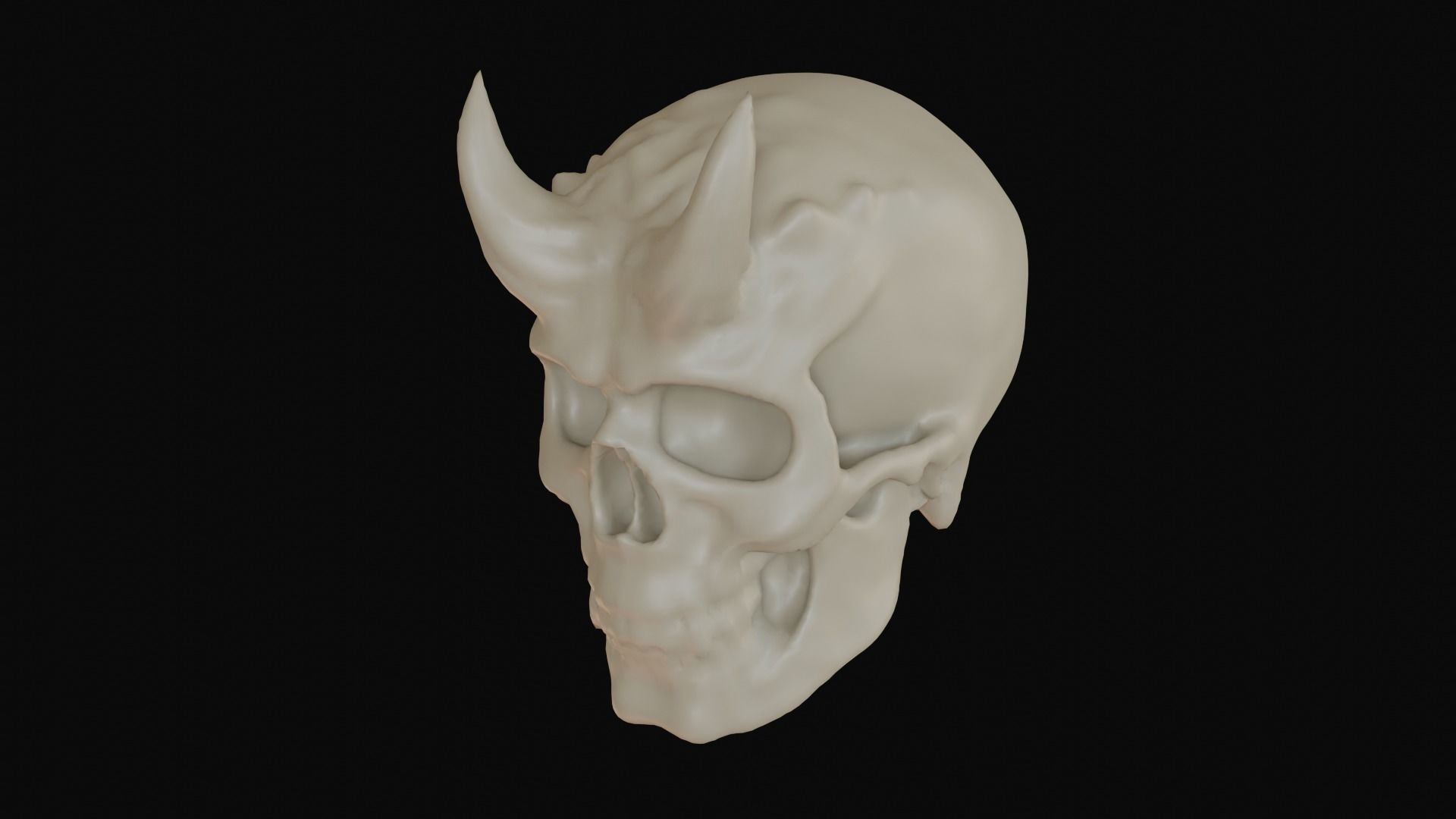 Male demon skull with horns 3D model_21