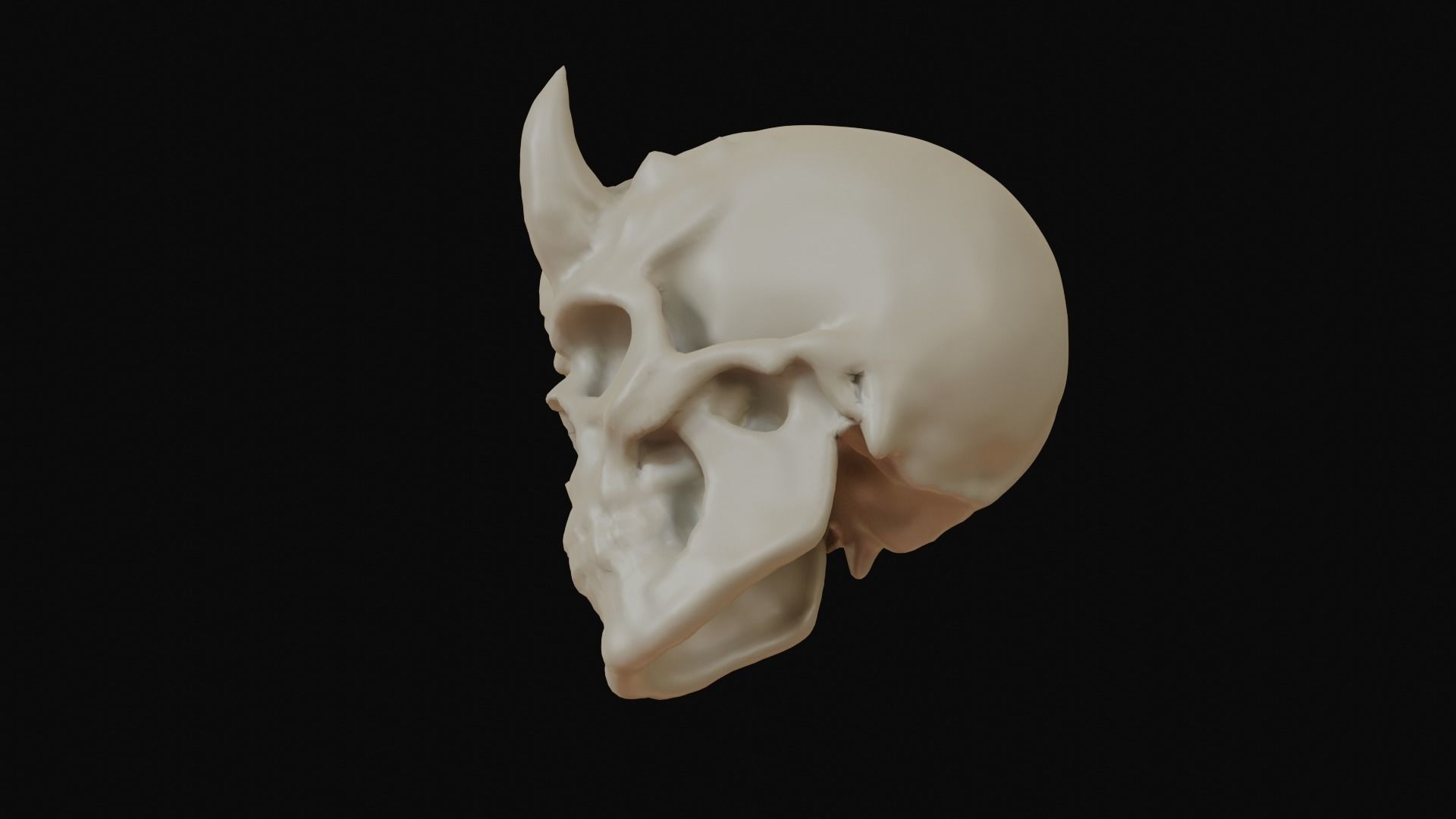 Male demon skull with horns 3D model_23