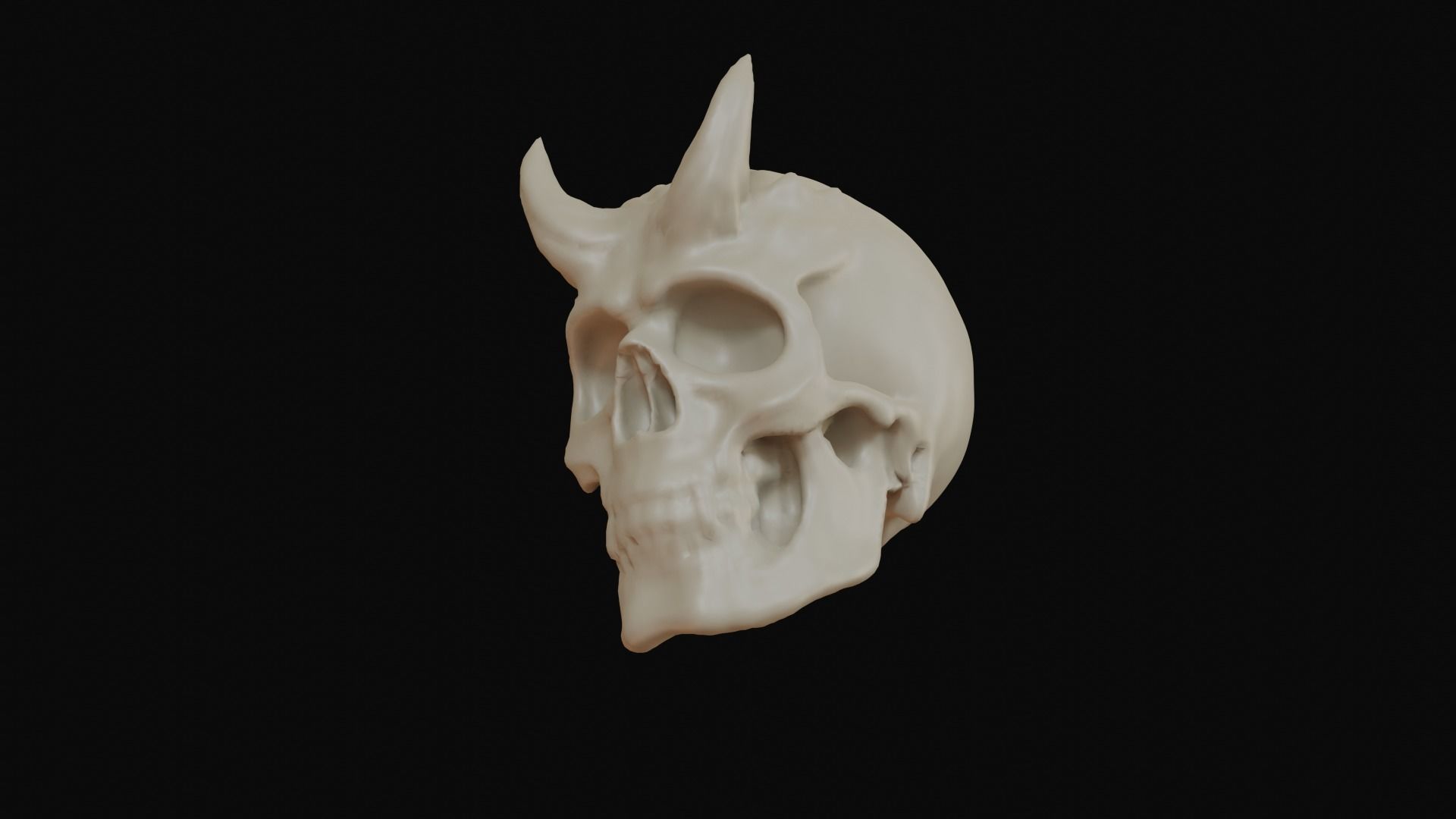 Male demon skull with horns 3D model_22