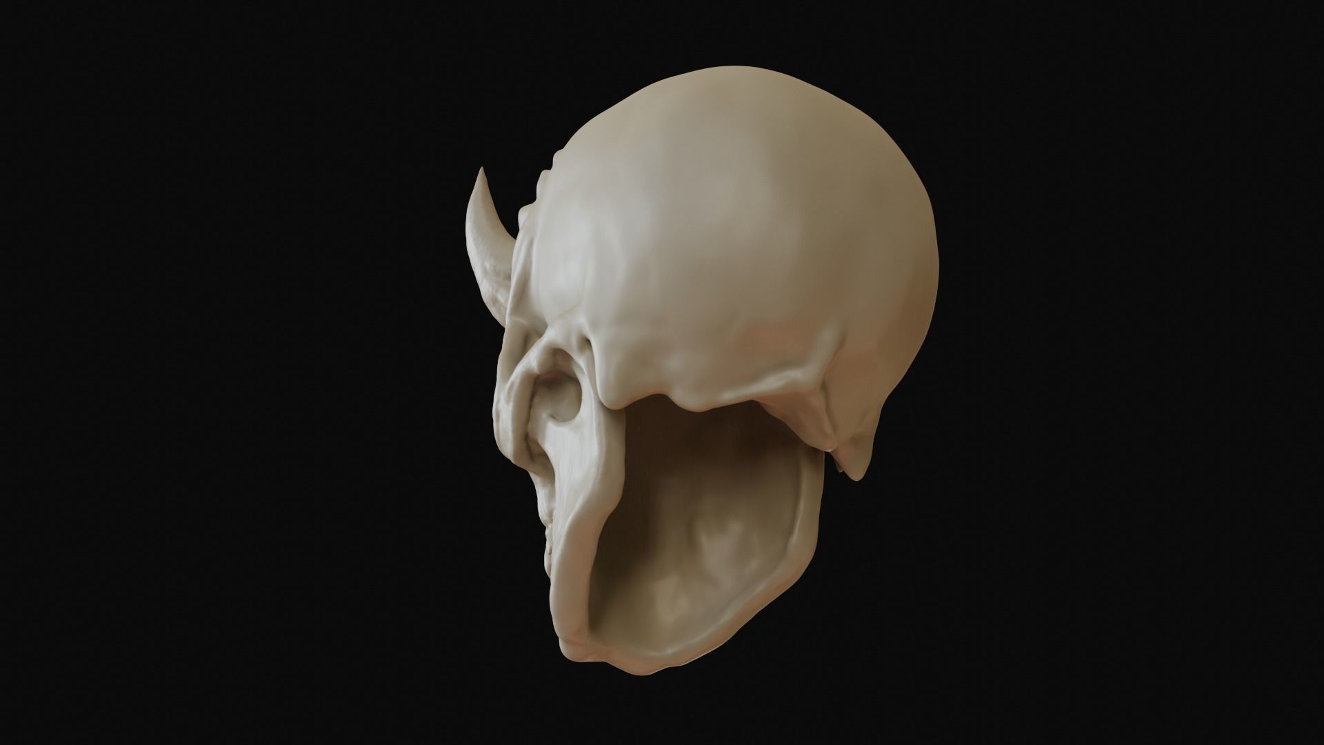 Male demon skull with horns 3D model_17