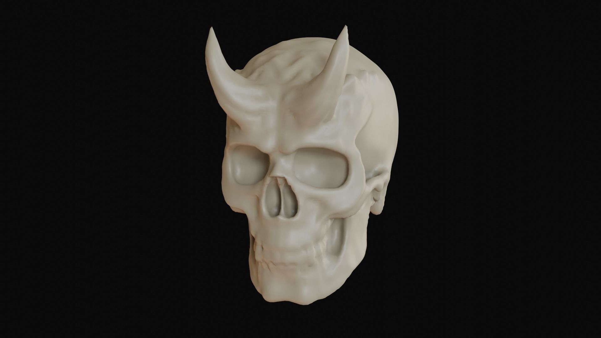 Male demon skull with horns 3D model_30