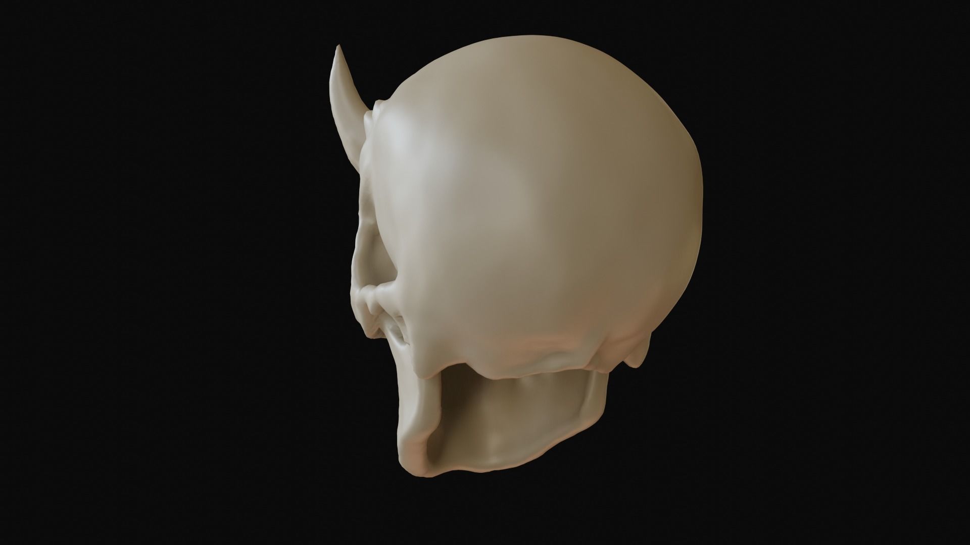Male demon skull with horns 3D model_25