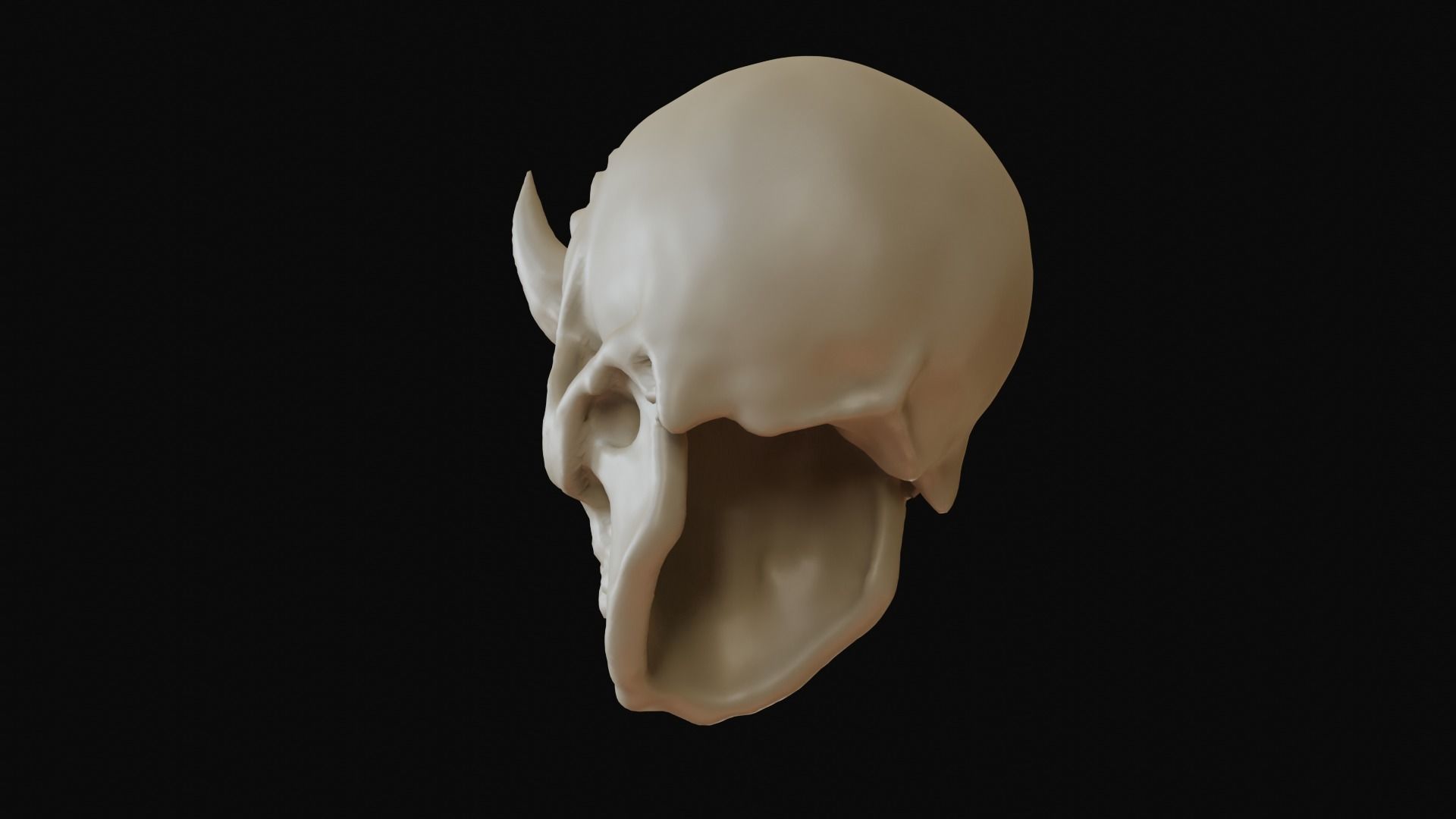 Male demon skull with horns 3D model_24