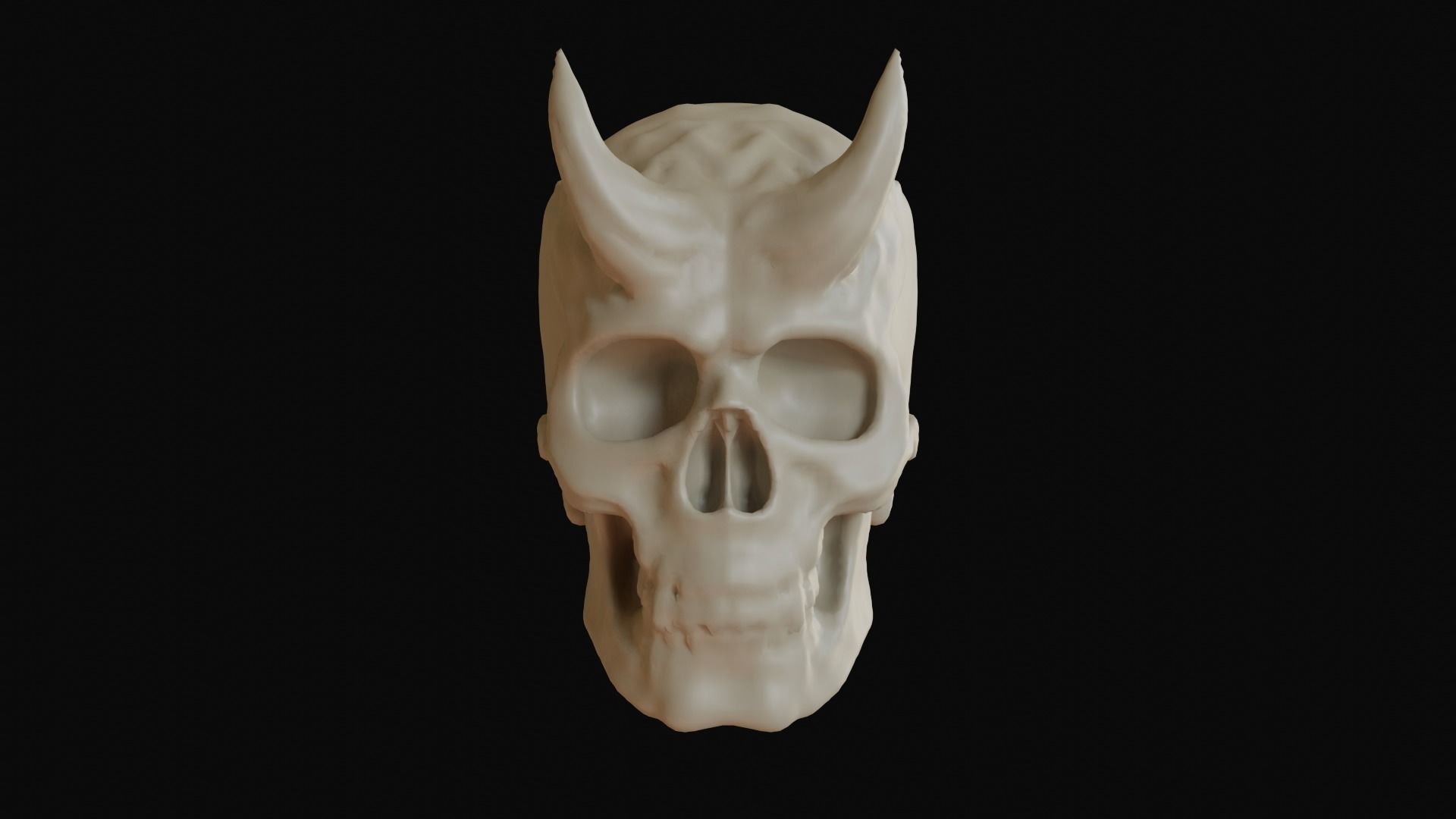 Male demon skull with horns 3D model_29