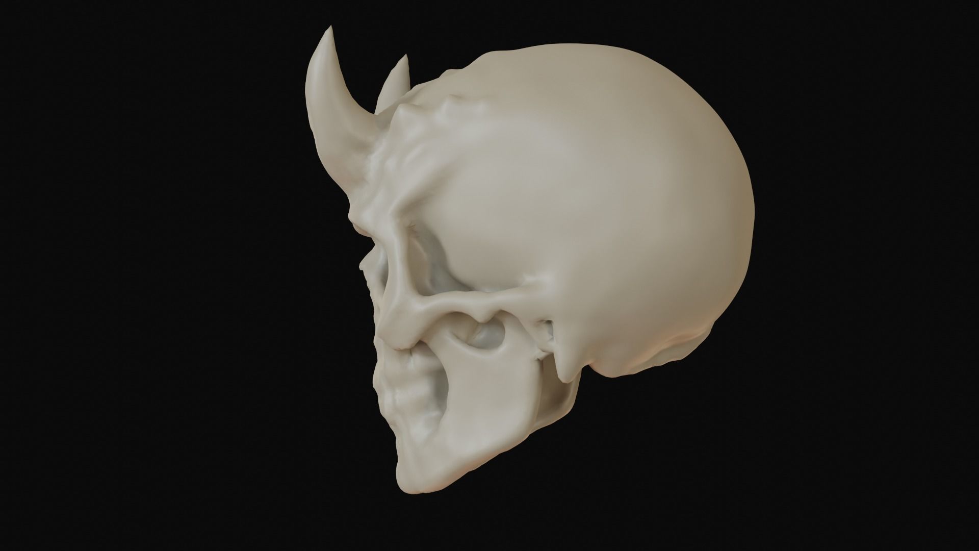 Male demon skull with horns 3D model_26