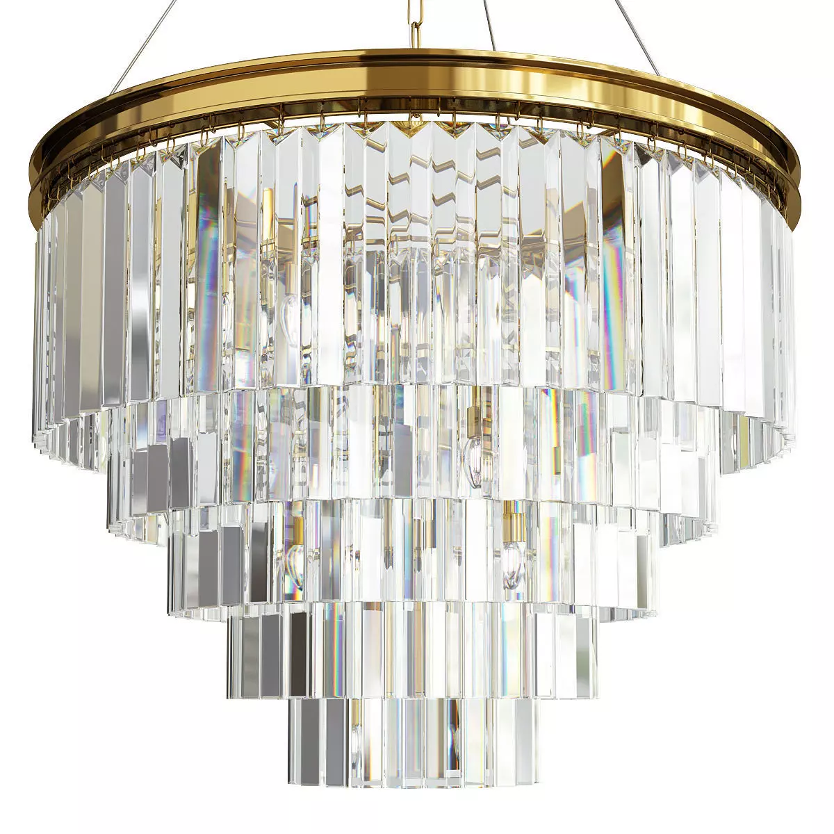 RH Odeon Chandelier Five Gold 80 Low-poly 3D model_0