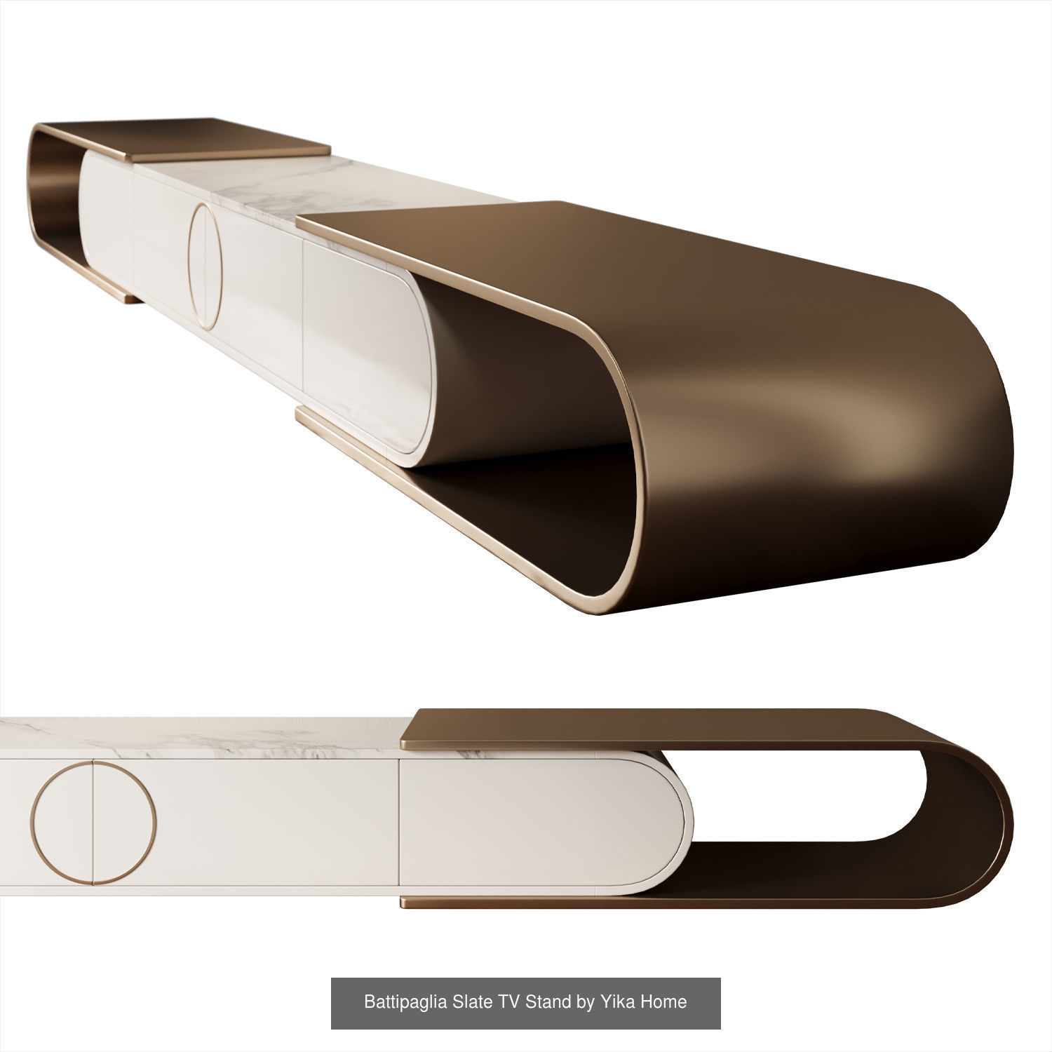 A set of a coffee table and a TV stand from Yika Home 3D Model Collection_4