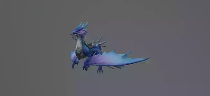Blue Sea Dragon Low-poly 3D model