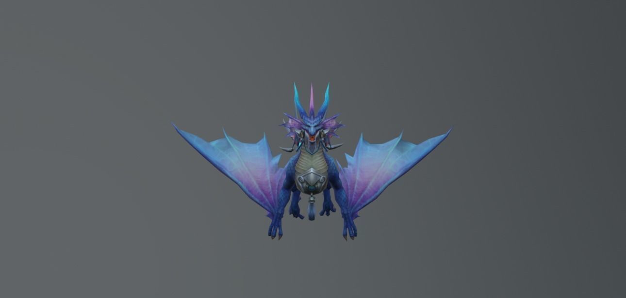 Blue Sea Dragon Low-poly 3D model_1