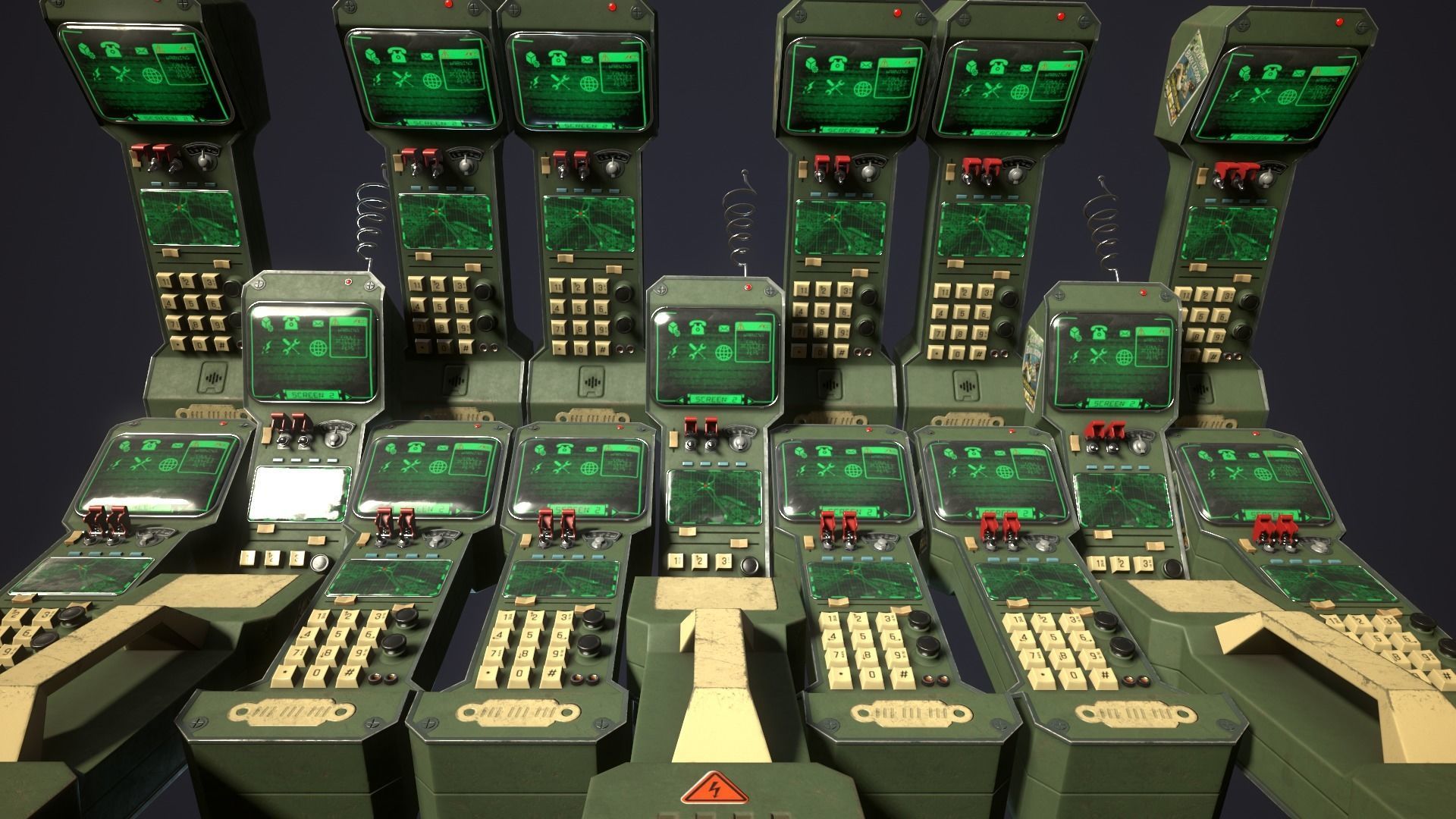 Styled retro fallout phone AAA  Low-poly 3D model_8