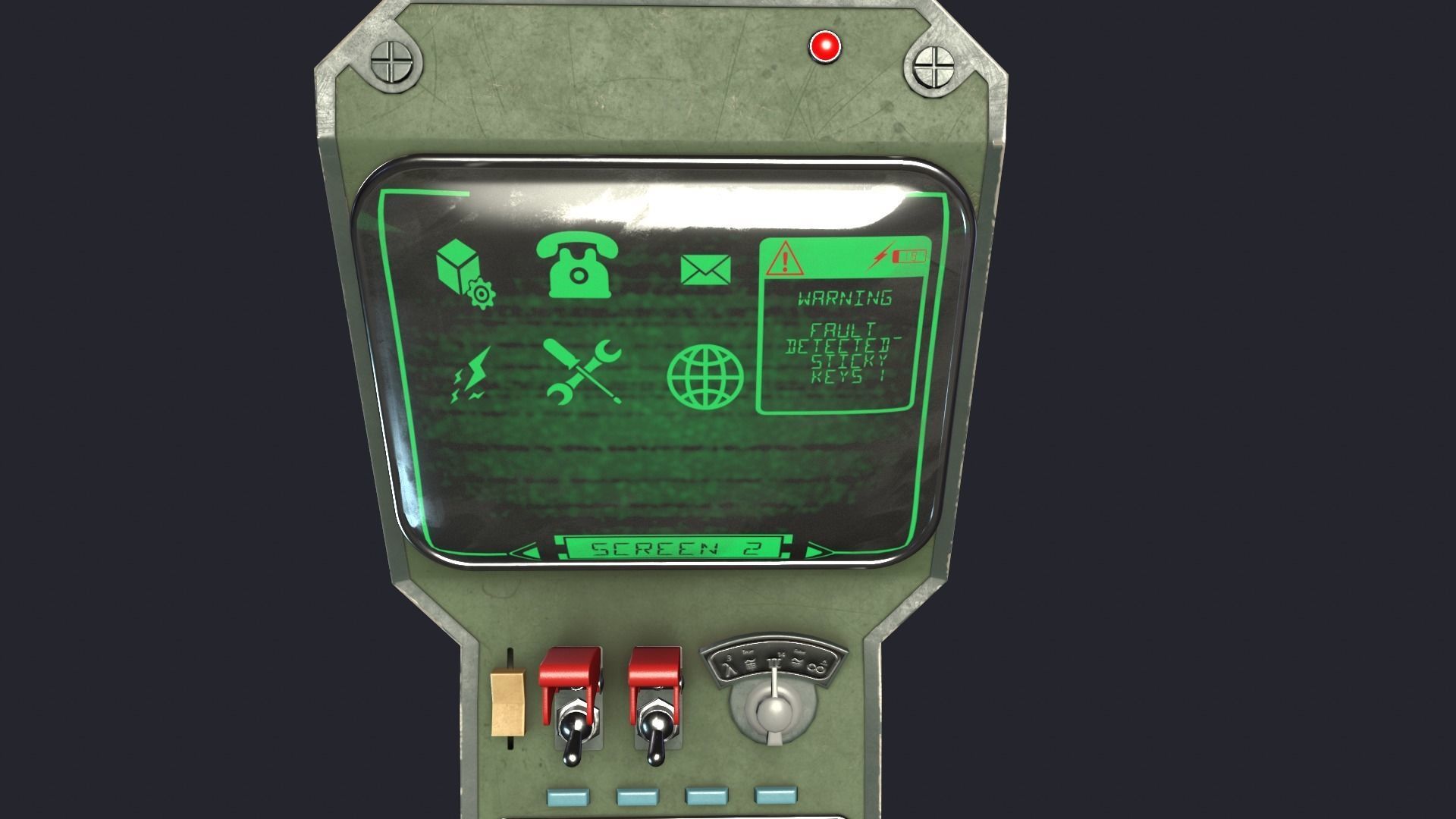 Styled retro fallout phone AAA  Low-poly 3D model_15