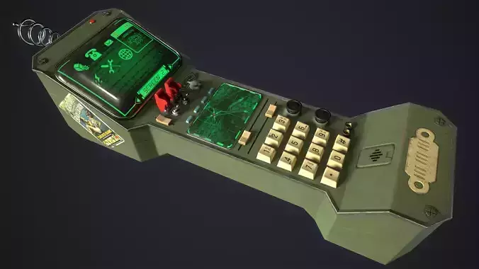 Styled retro fallout phone AAA  Low-poly 3D model