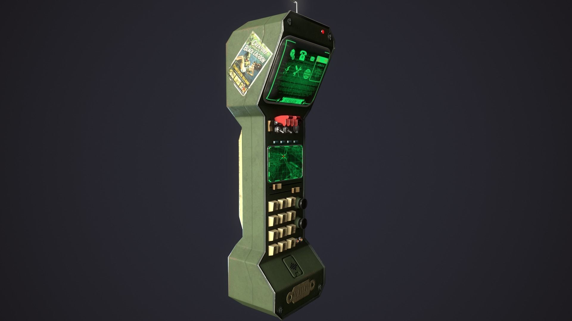 Styled retro fallout phone AAA  Low-poly 3D model_3