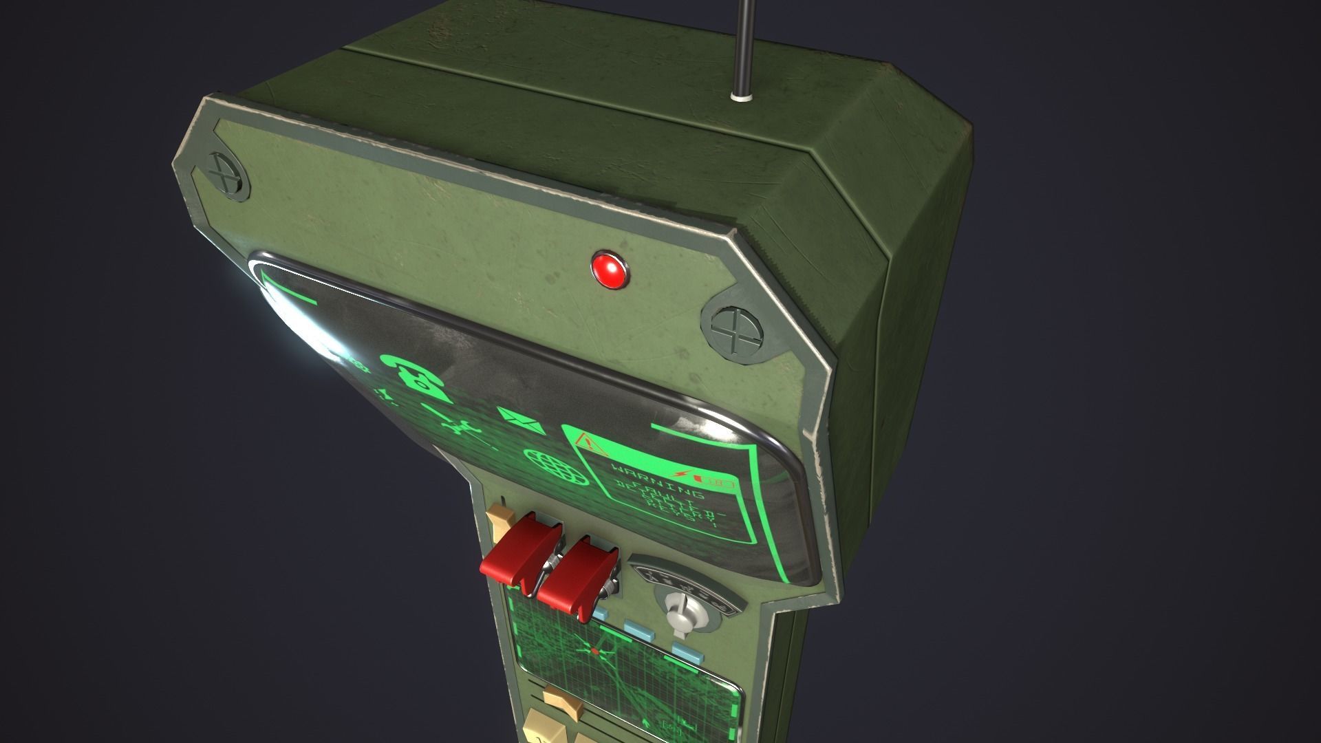 Styled retro fallout phone AAA  Low-poly 3D model_39
