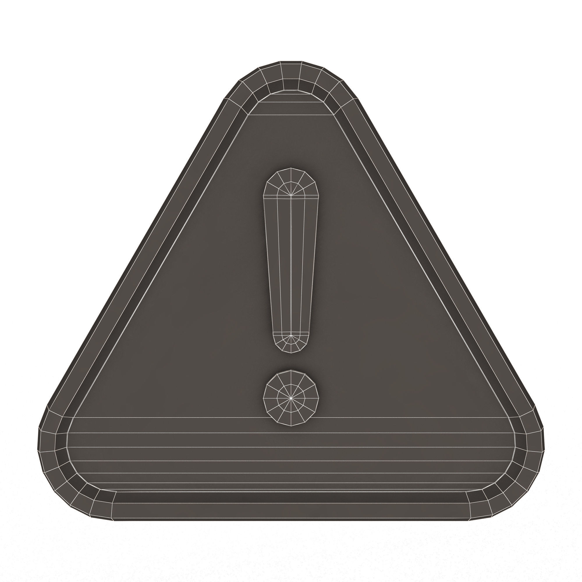 Red Warning Attention Sign Low-poly 3D model_12
