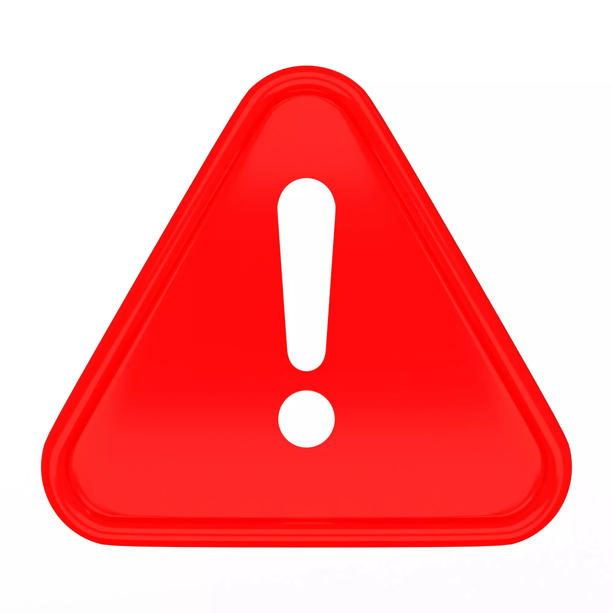 Red Warning Attention Sign Low-poly 3D model_0