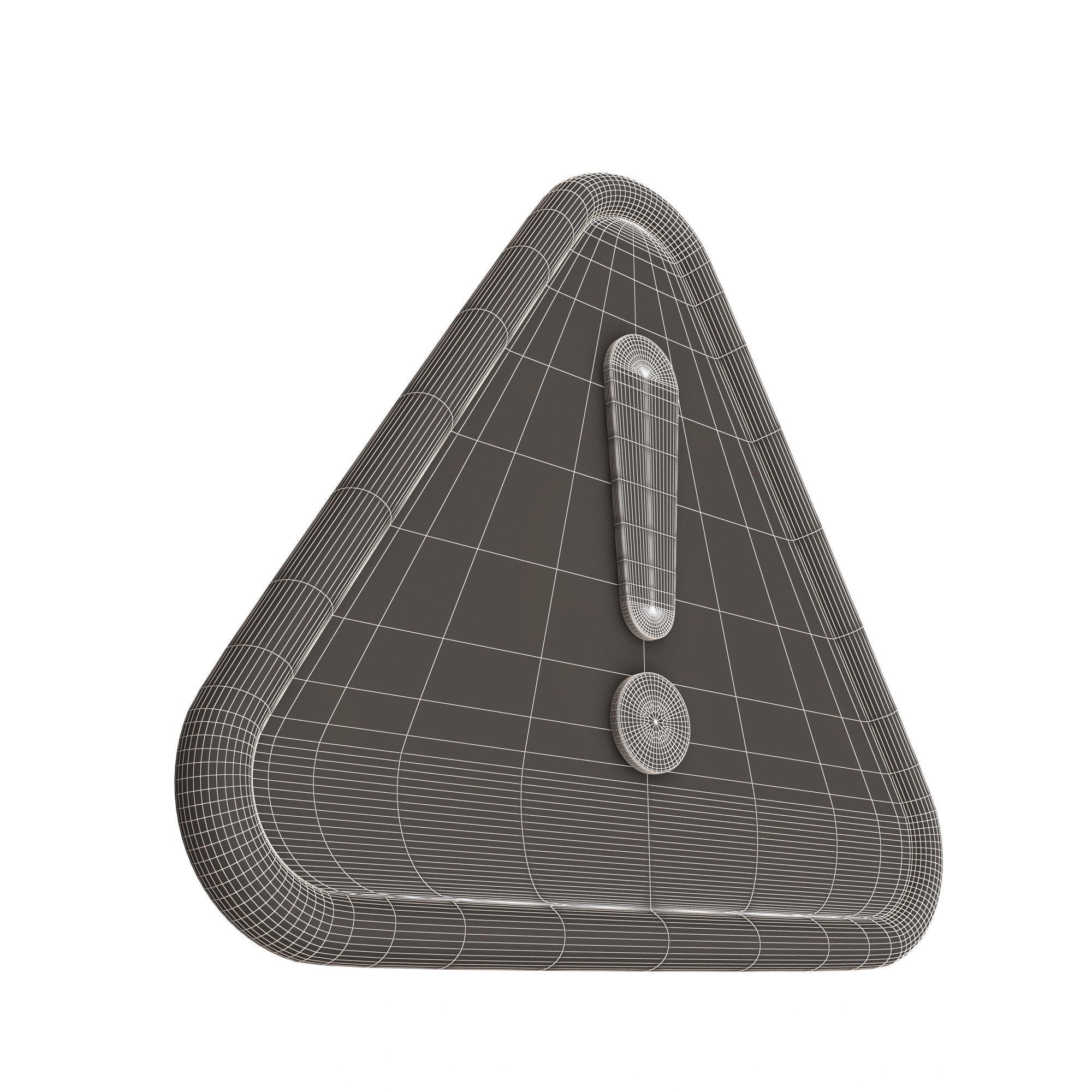 Red Warning Attention Sign Low-poly 3D model_9