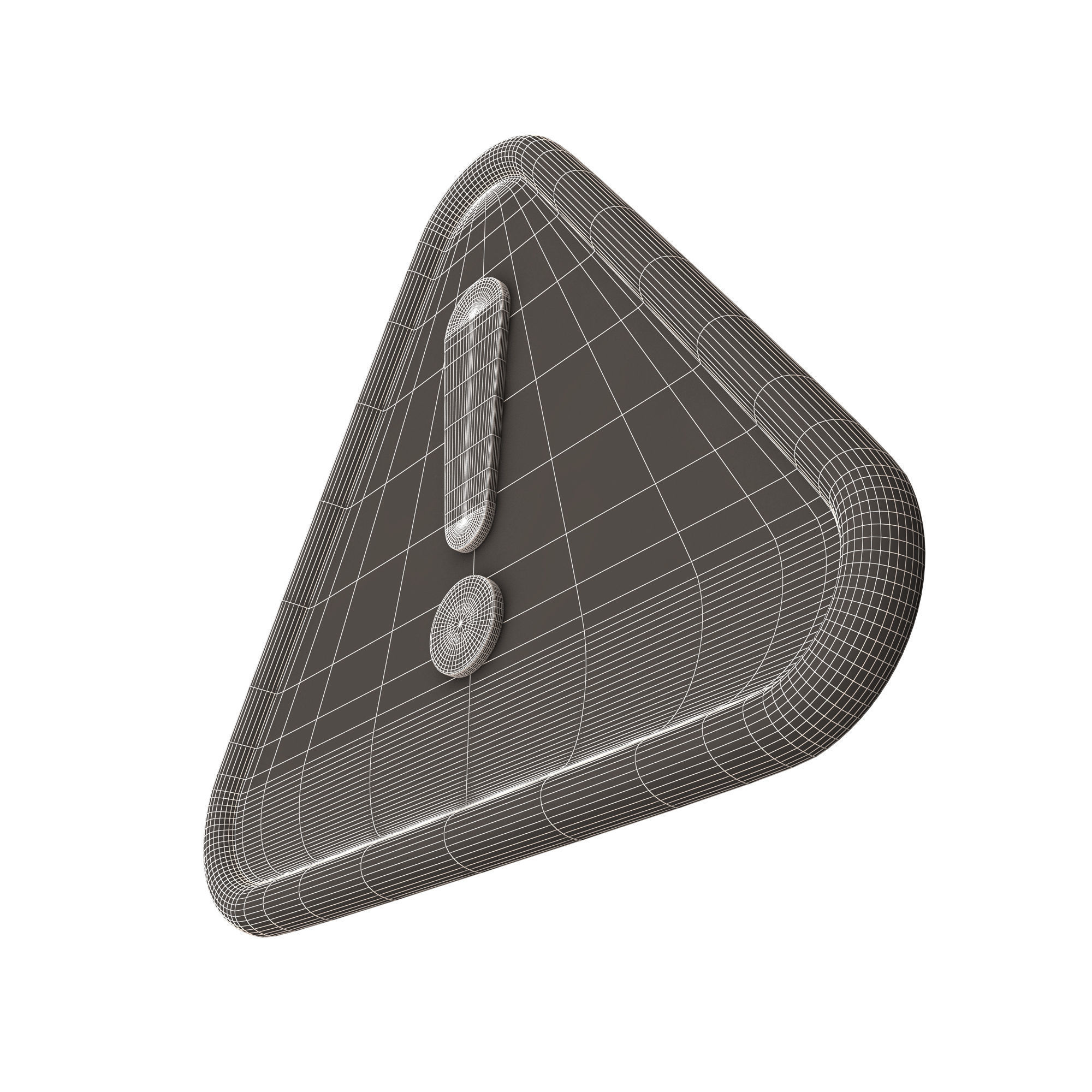 Red Warning Attention Sign Low-poly 3D model_10