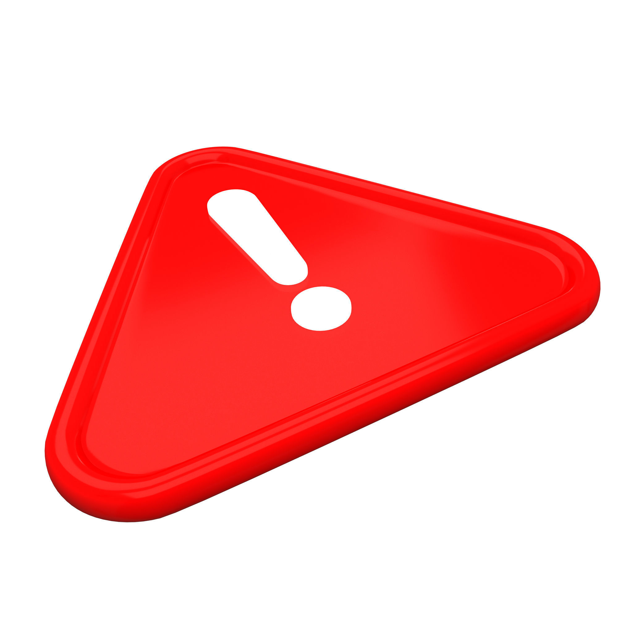 Red Warning Attention Sign Low-poly 3D model_5
