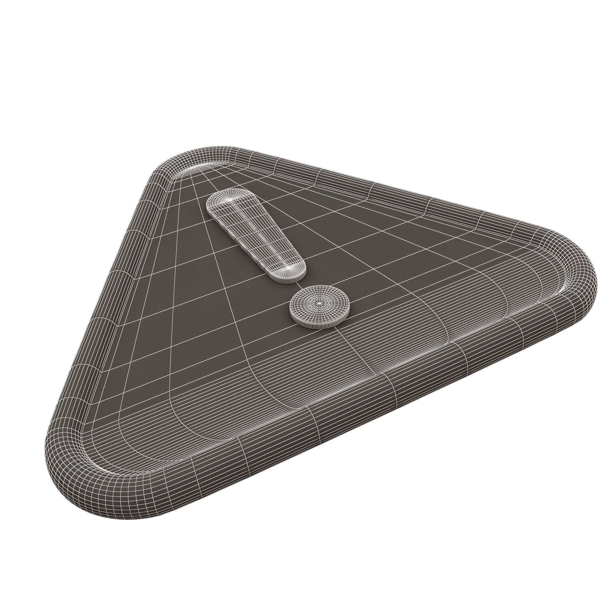Red Warning Attention Sign Low-poly 3D model_11