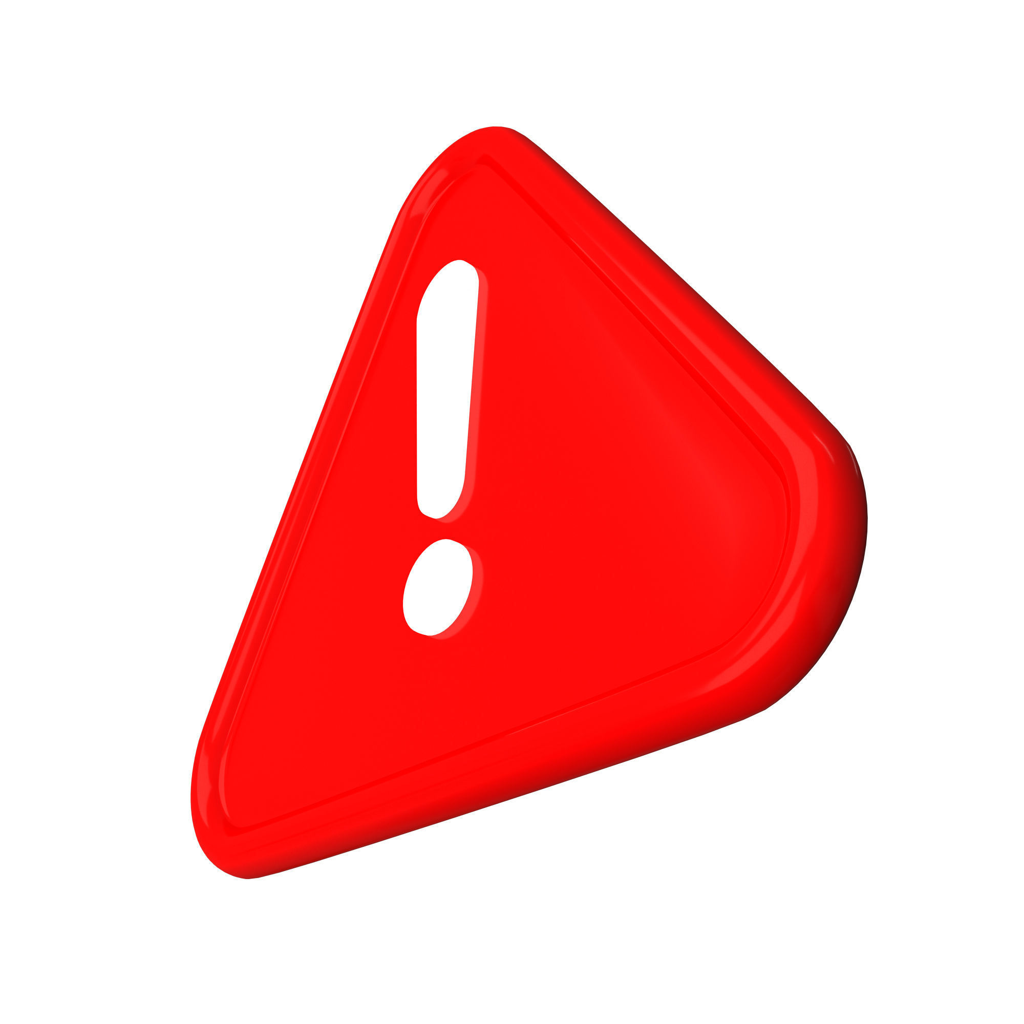 Red Warning Attention Sign Low-poly 3D model_4