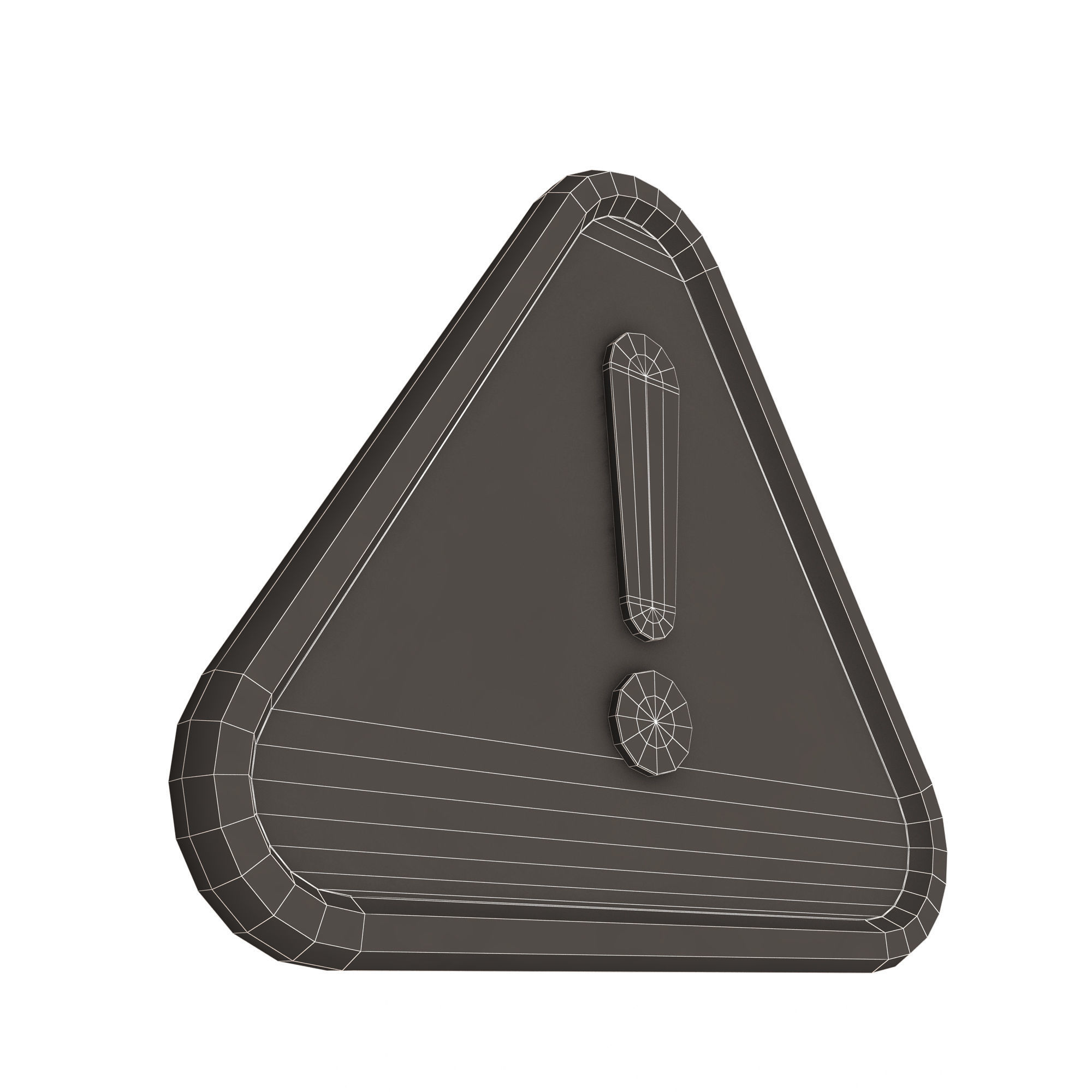 Red Warning Attention Sign Low-poly 3D model_15
