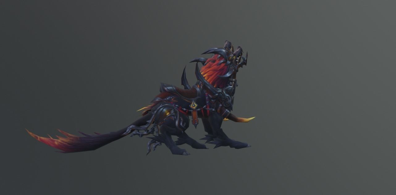 Three Head Hell Wolf Low-poly 3D model_2