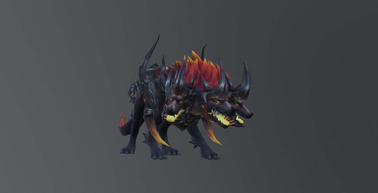 Three Head Hell Wolf Low-poly 3D model_3