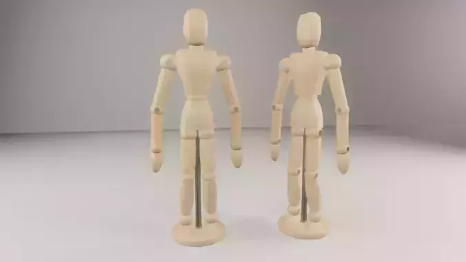 3D Wooden Mannequin 