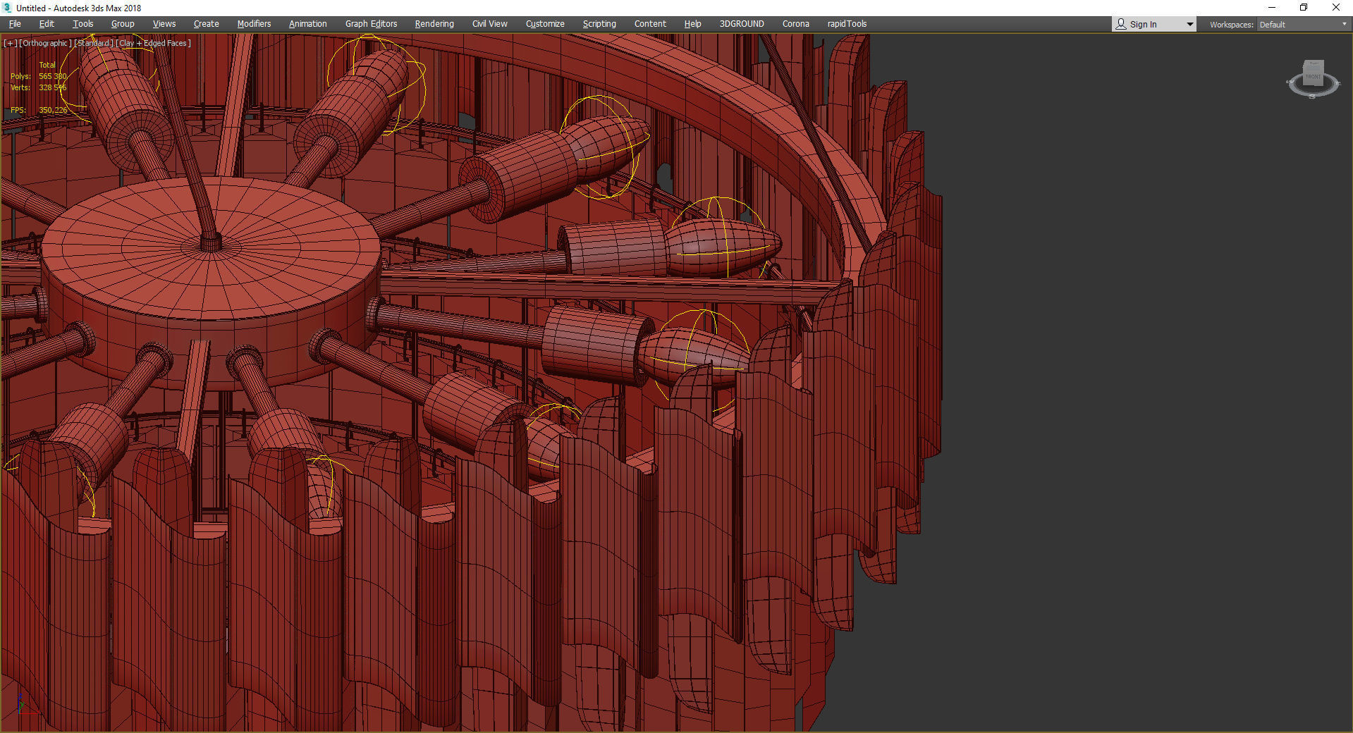 Hohensalzburg gold crystal chandelier Low-poly 3D model_4