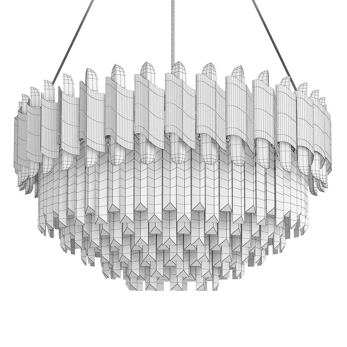 Hohensalzburg gold crystal chandelier Low-poly 3D model_1