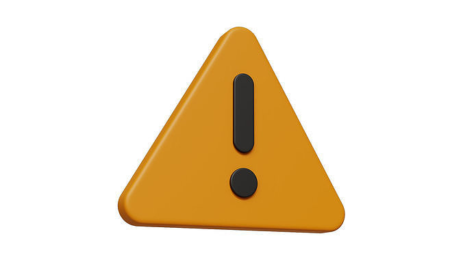 Warning sign Low-poly 3D model
