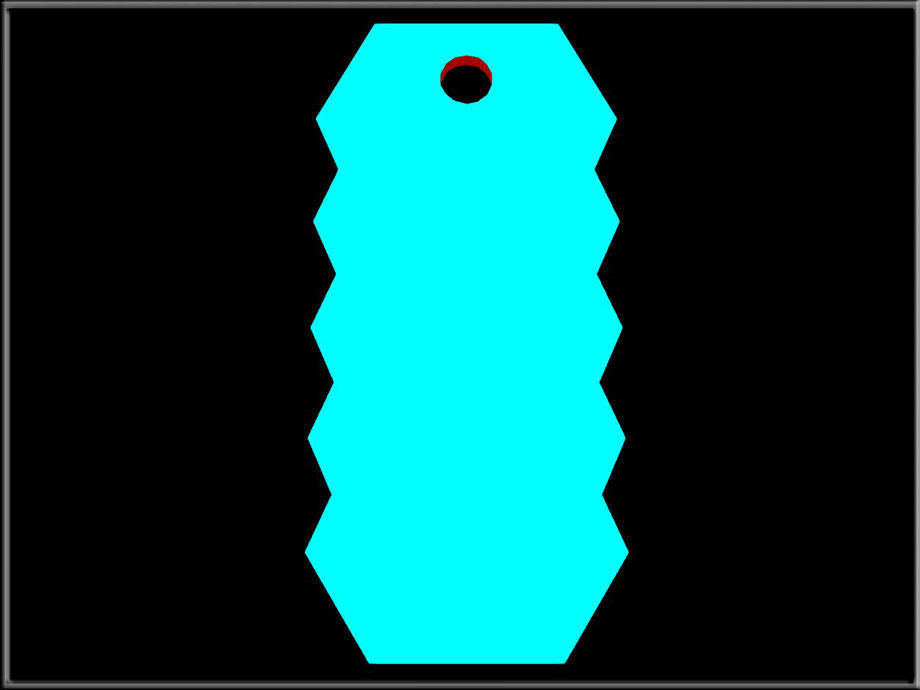 Identification tag Zigzag Low-poly 3D model_3