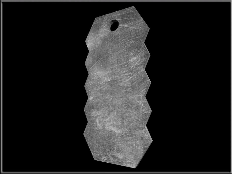 Identification tag Zigzag Low-poly 3D model_1