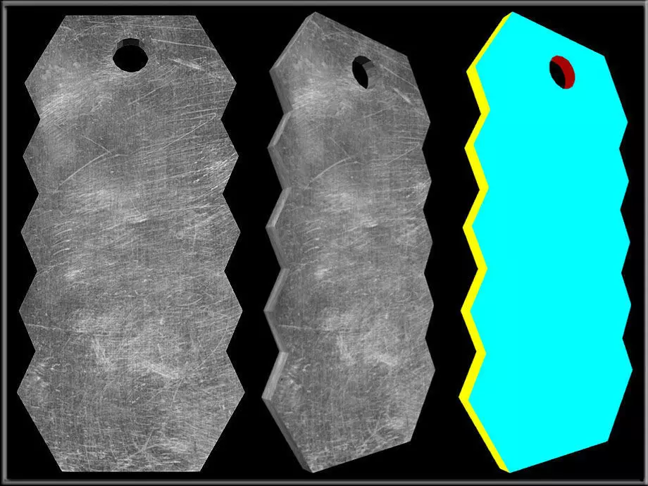 Identification tag Zigzag Low-poly 3D model_0